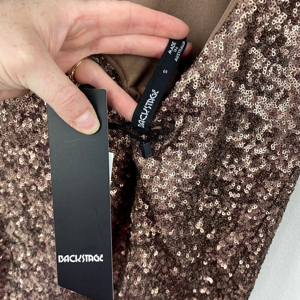 Backstage Fever Dress Bronze Sequin NWT S - Picture 2 of 8